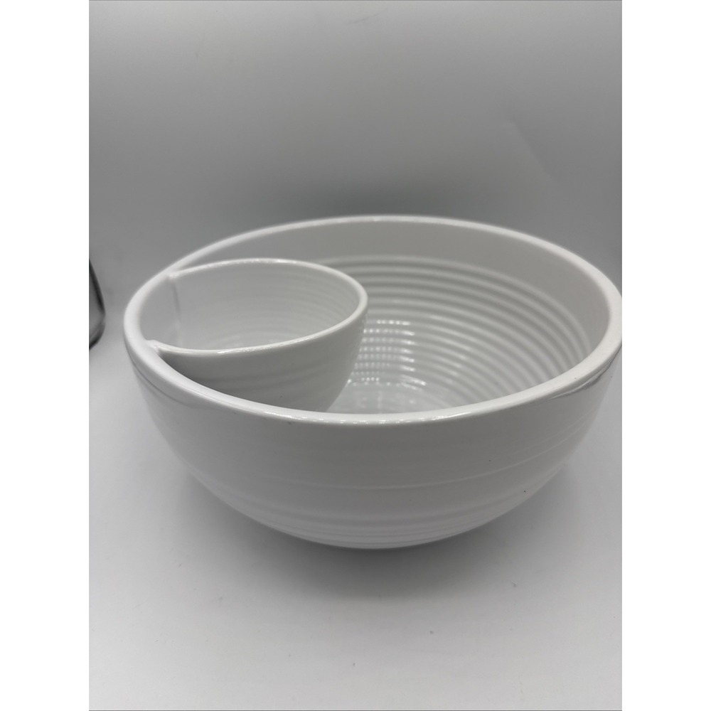 Home Essentials, Salsa Chip Bowl/Organic Bread 10" Large White Bowl